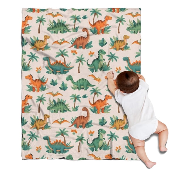 LightColor Cartoon Dinosaurs Jungle Pattern Blanket,Comfortable Soft Lamb Wool Throw Blanket,All Season,Warm Lightweight Blankets for Sofa Bed Couch Living Room Chair,30"x40"