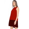 thumbnail image 2 of eloria Women's Georgette Midi Boat Neck Sleevless Pleated Design Summer Dress, Color : Red | Size : XL, 2 of 5