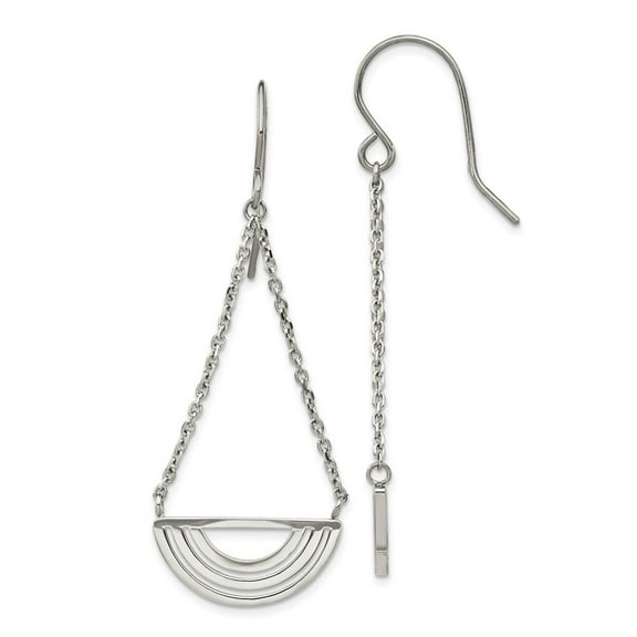 Primal Steel Stainless Steel Dangle Shepherd Hook Earrings