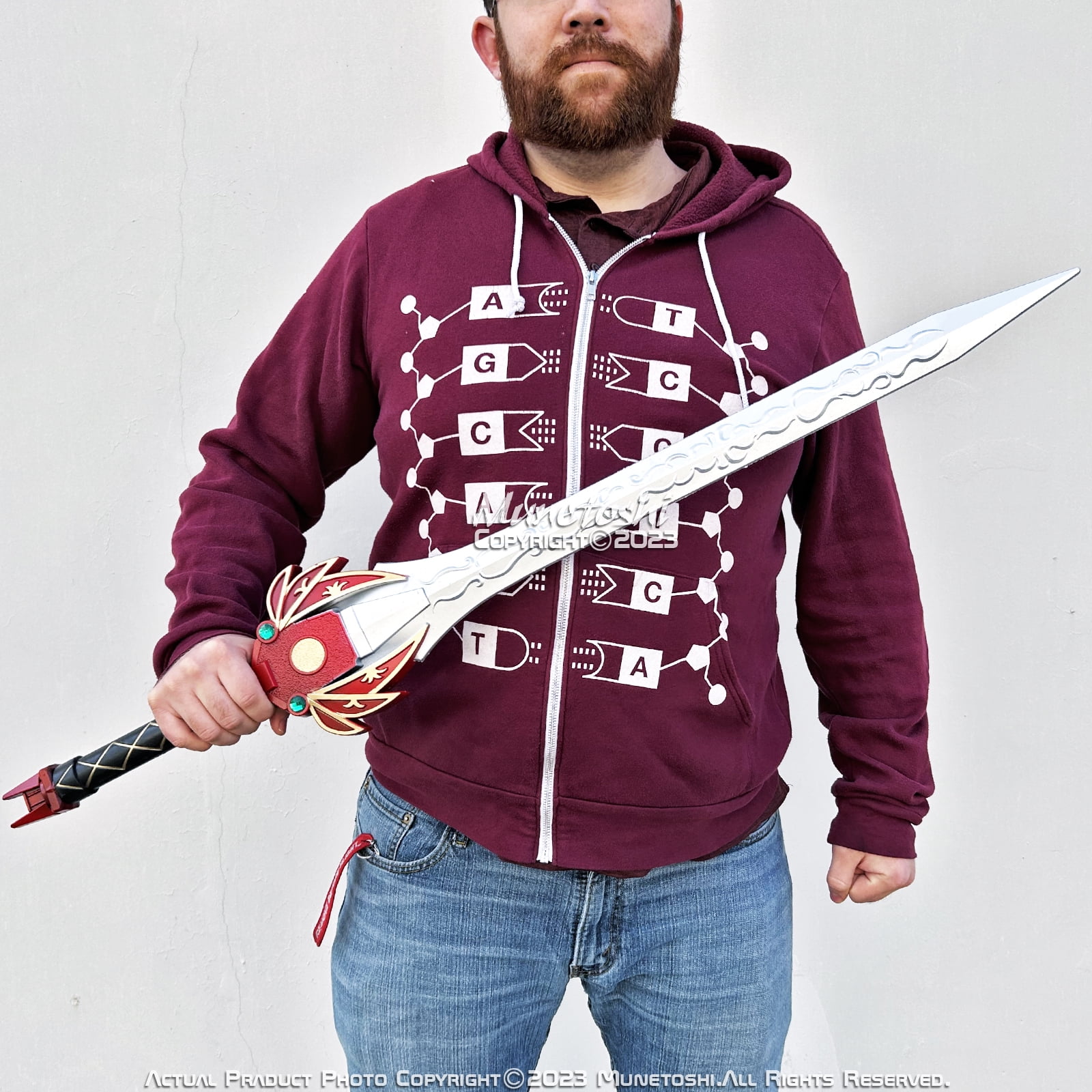 Munetoshi 39.5” Foam Mighty Power Red Ranger Sword Super Sentai Show Anime Cosplay Prop
