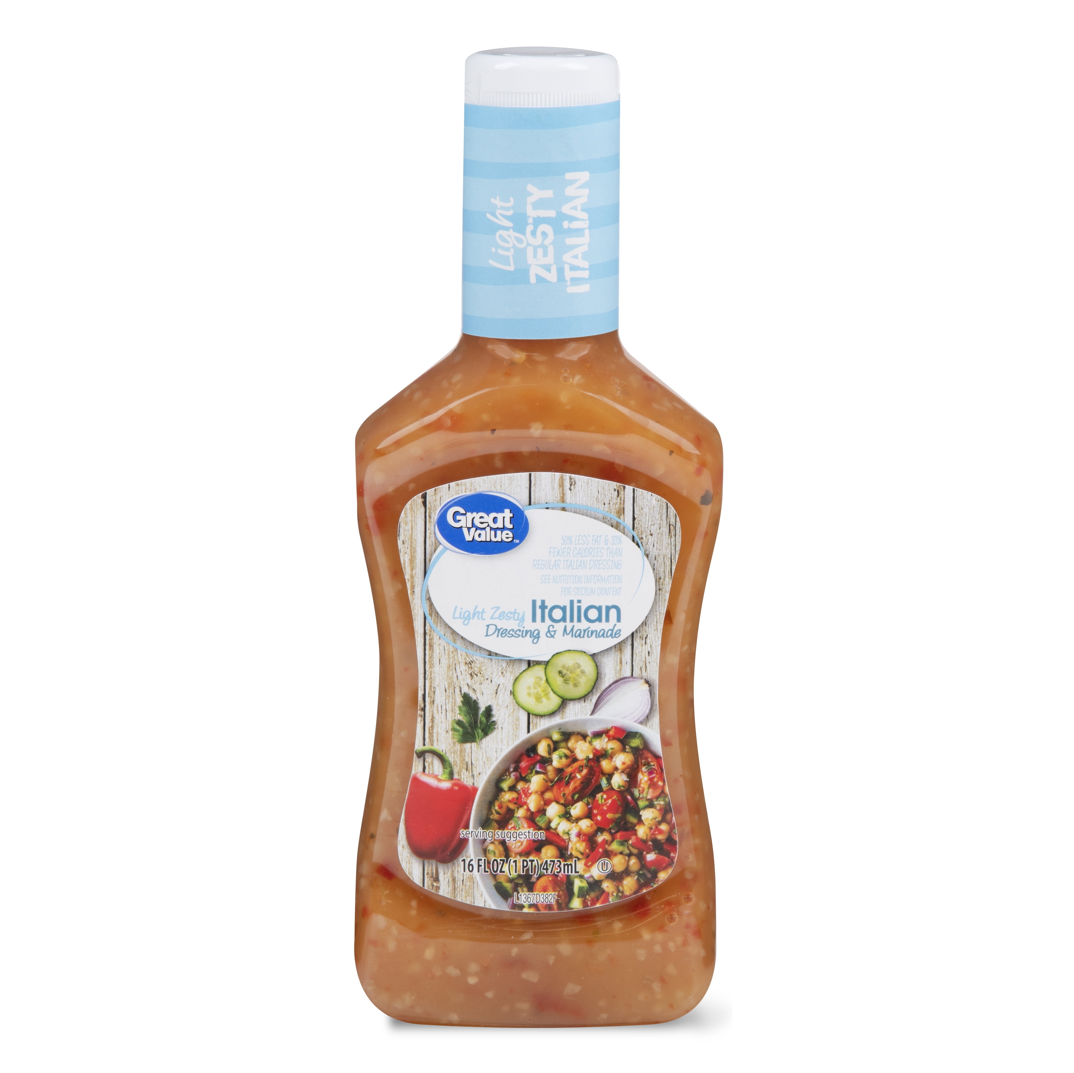 Great Value Light Zesty Italian Dressing & Marinade, 16 fl oz