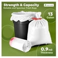 thumbnail image 2 of Trash Bags 13 Gallon 800 Count, Tall Kitchen Garbage Bags with Drawstring, 0.9mil Heavy Duty Leak Proof Odor Resistant Plastic Trash Bags for Home Office Use, 2 of 7