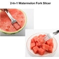 thumbnail image 4 of 2-in-1 Stainless Steel Watermelon Fork Slicer - Portable Cutting Tool for Home, Party, Camping, Kitchen - 2Pcs Fruit Forks, 4 of 6