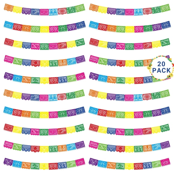 Fiesta Banner Heartome Cinco de Mayo, 360 pies, 20 unidades, plástico