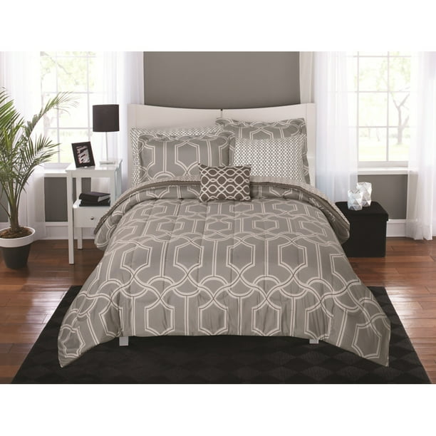 Mainstays Winston Gray Bed In A Bag