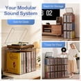 thumbnail image 3 of Olakee Premium Acrylic Turntable Stand with Vinyl Storage – Modular, Expandable, Now-Playing Display in Amber Brown, 3 of 7