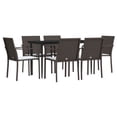 thumbnail image 3 of vidaXL Patio Dining Set Table and Chair with Cushions Poly Rattan and Steel, 3 of 10