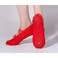 thumbnail image 4 of Missfiona Canvas Ballet Slippers Dance Shoes for Women Split Sole Practice Flat(5,Red), 4 of 6