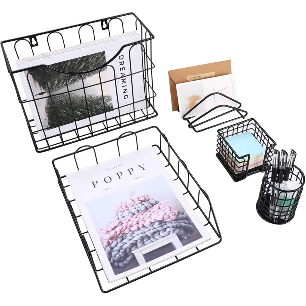 Techvida Wire Metal 5in1 Desk Organizer Set, Desk Organizer, School