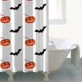 thumbnail image 4 of White Halloween Pumpkins and Bats Shower Curtain 72"x72" ,Bathroom Decorative Shower Curtains Set with 12 Hooks,Modern Waterproof Washable Shower Curtain, 4 of 6