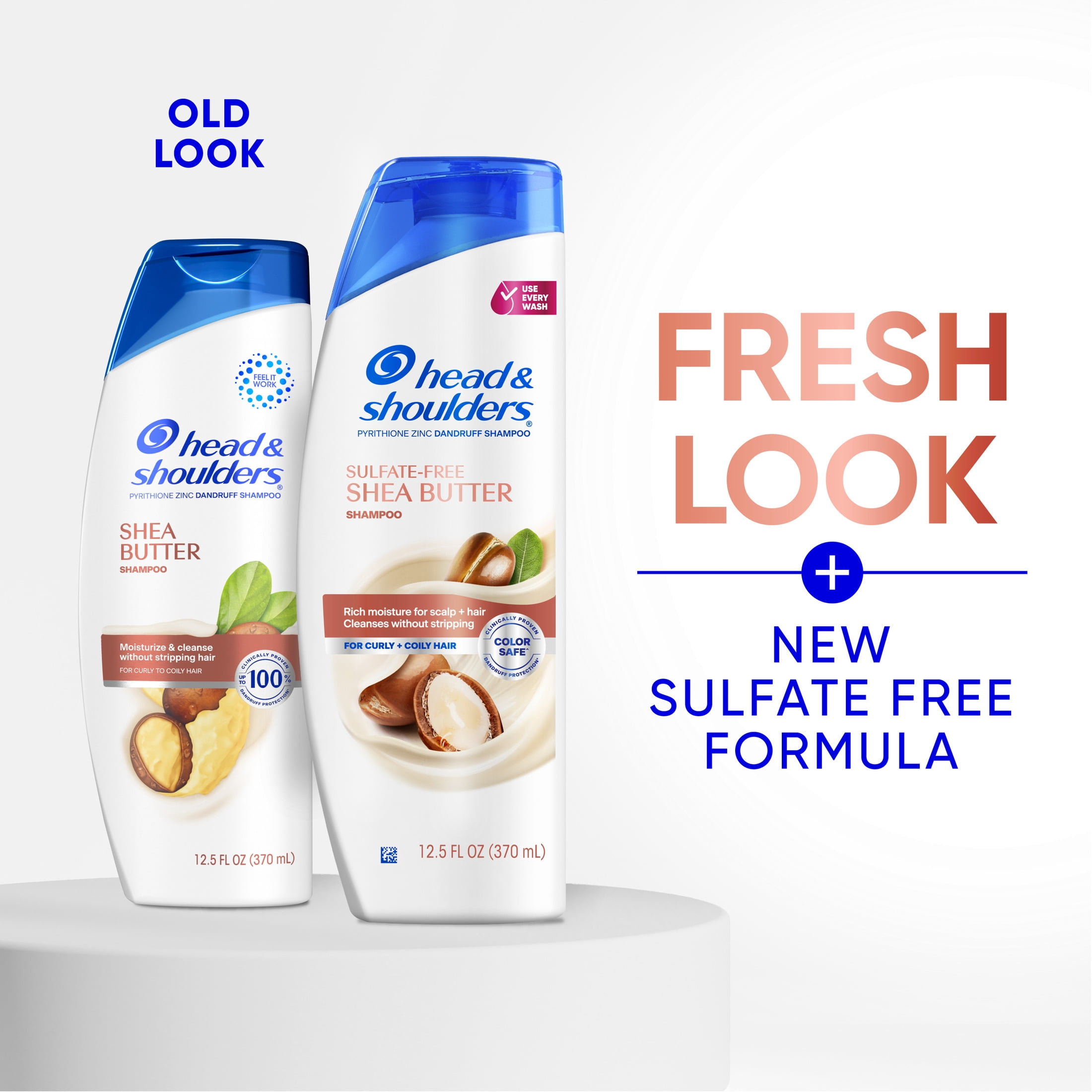 Head and Shoulders Dandruff Shea Butter Shampoo, Rich Moisture, Color Safe, Curly & Coily Hair, 12.5 fl oz