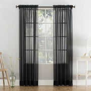 Mainstays Marjorie Sheer Voile Curtain, Single Panel, 59"w x 84"l, Black