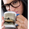 thumbnail image 2 of Vintage 1895 Bear Painting By Winslow Home Bear And Canoe, 11oz Two-Tone Blue Mug, 2 of 7