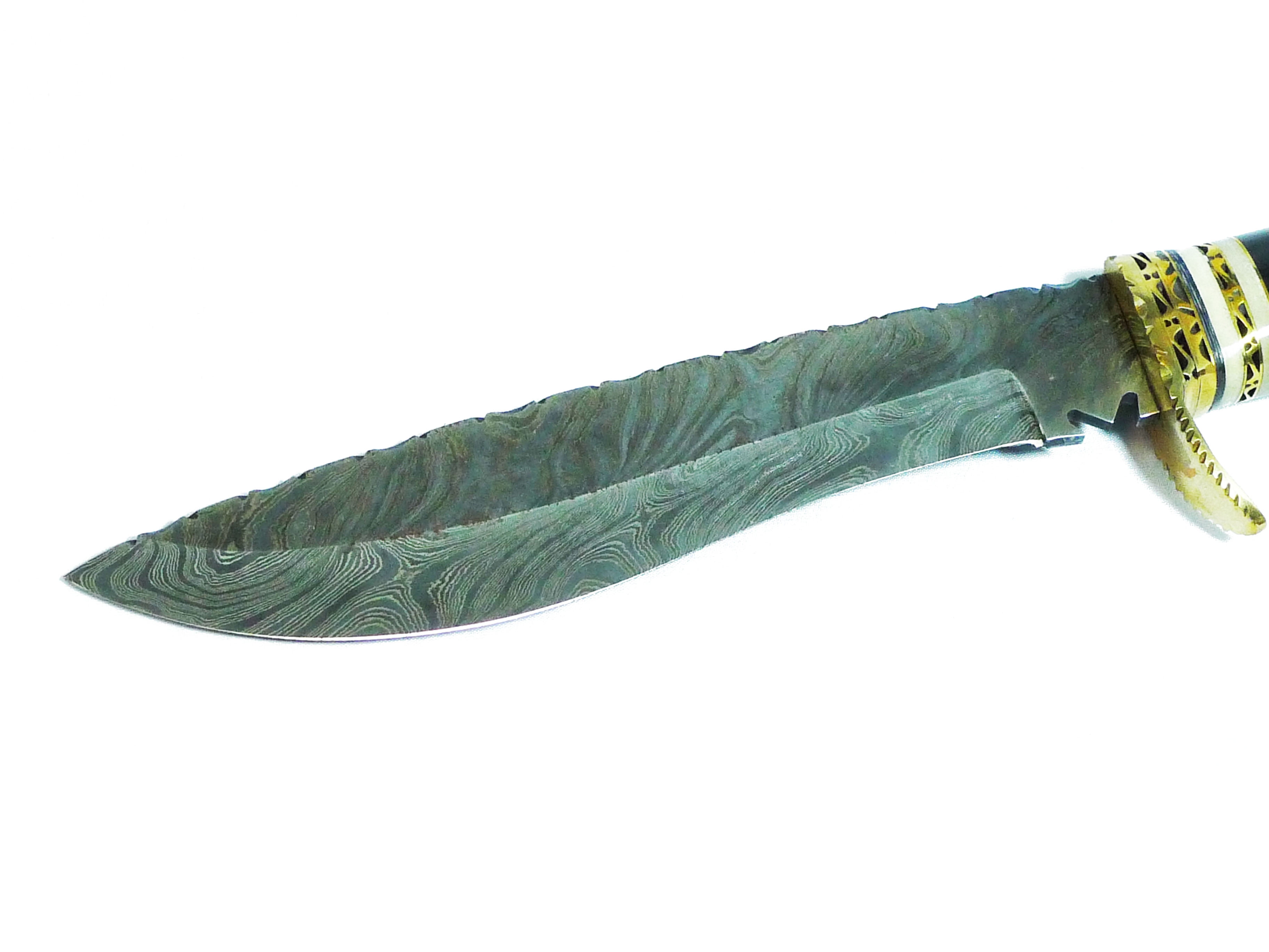Lexon 10.5" Handmade Damascus Steel Hunting Knife, with Real Leather Sheath
