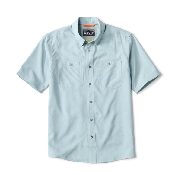 Camisa Orvis Tech Chambray Work de manga corta para hombre XXL Azul
