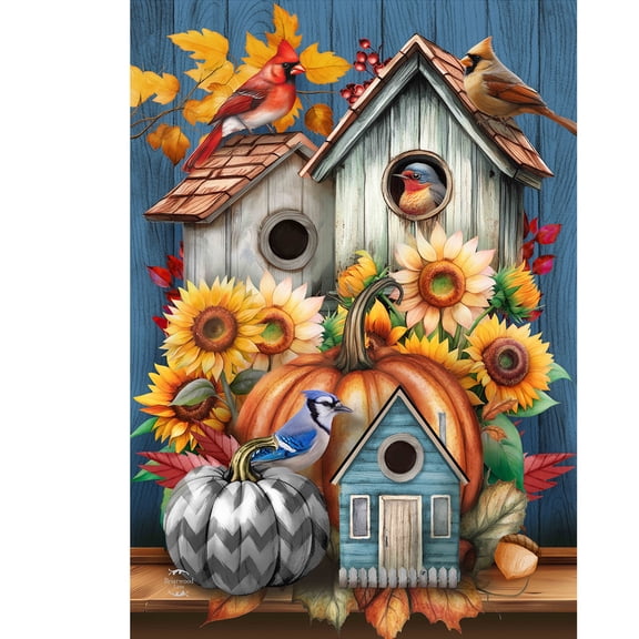 Briarwood Lane Fall Garden Flag 12x18 For Outdoor Fall Feathered Friends For Fall Garden Flag Flags For Outside