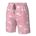 thumbnail image 5 of Disketp Men'S Swim Trunks Hawaiian Breathable Surf Beach Swimsuits Mesh Lining Beach Shorts With Pockets-Pink Flamingos And Flowers, 5 of 9