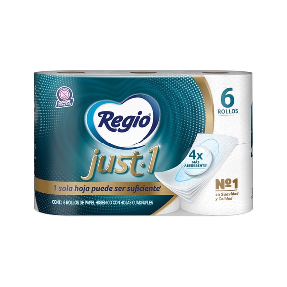 Papel higiénico Regio Just 1 de 6 rollos