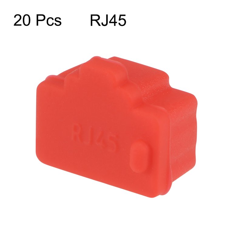 Uxcell 20pcs RJ45 Silicone Protectors Ethernet Hub Port Anti Dust Cap Cover, Blue