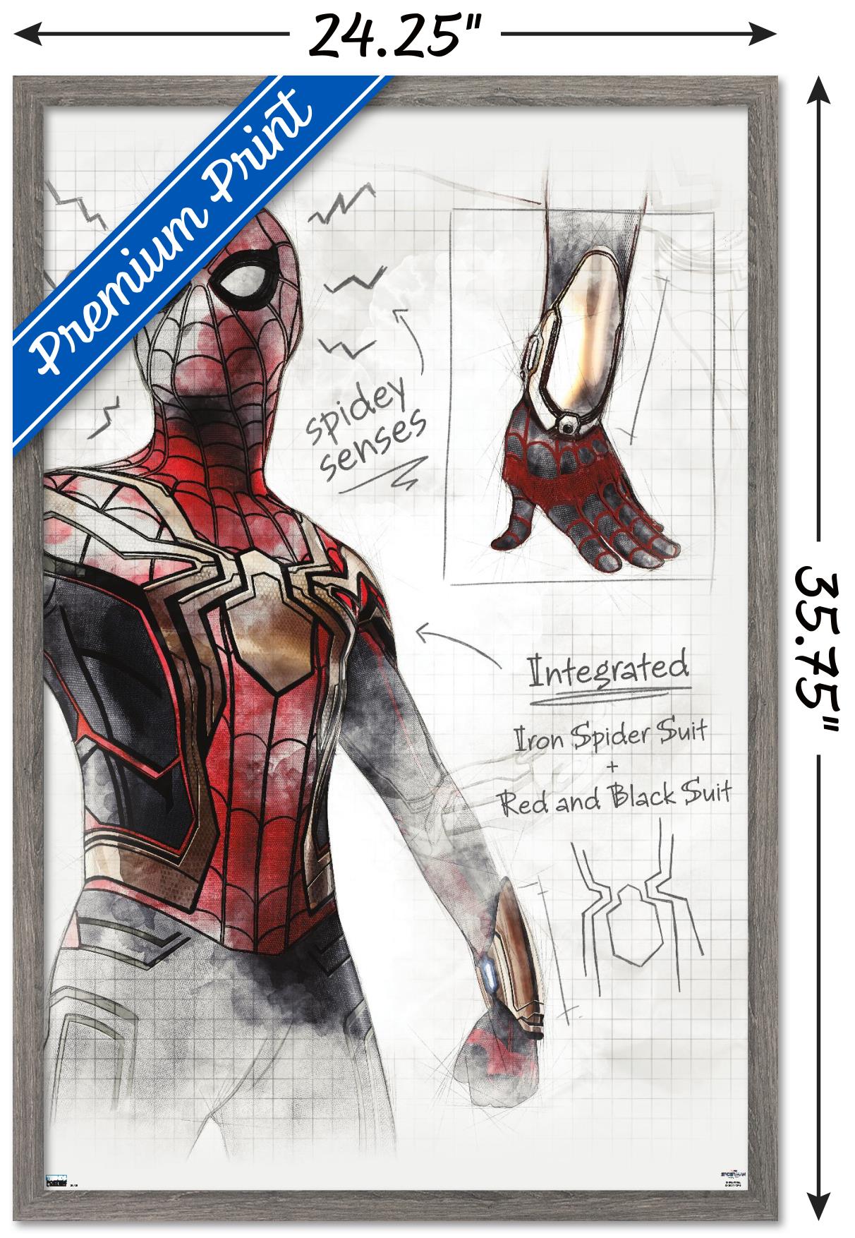 Marvel Spider-Man: No Way Home - Sketches Wall Poster, 22.375" x 34" Framed