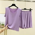 thumbnail image 2 of Uaswgudfs Pajama Set for Women Summer Shorts Set Soft Nightwear Cotton pajama short set Scoop neck Sleeveless Tank Top, 2 of 3