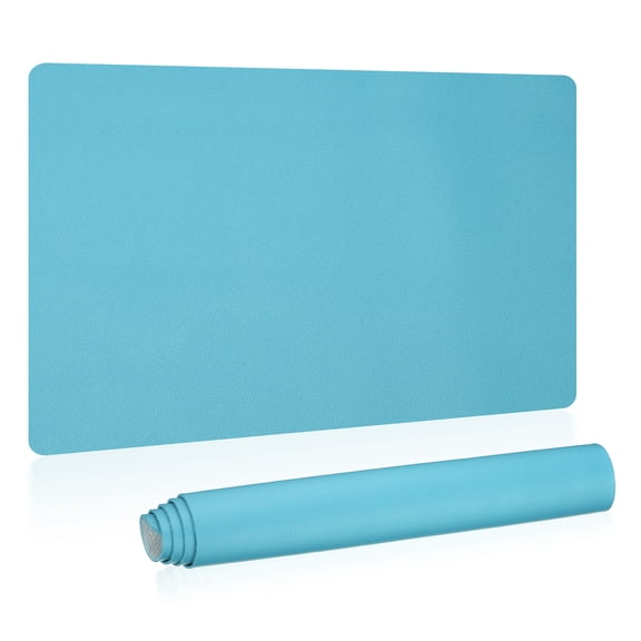 Uxcell 24"x13" Large Desk Mat, PU Leather Dual Side Large Desk Pad, Blue