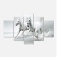 thumbnail image 2 of Running White Horses - Animal Canvas Art Print, 2 of 3