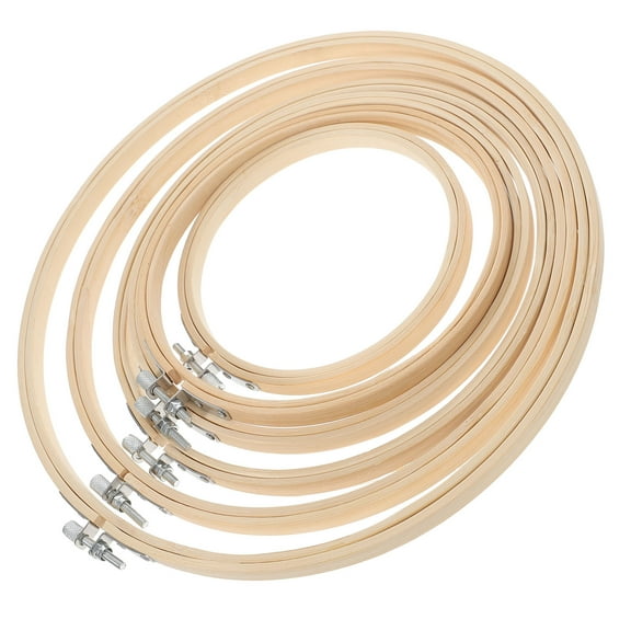 HEMOTON 6Pcs Embroidery Rings Craft Hoops for Cross Stitch Lover Simple Style