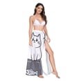 thumbnail image 2 of FORMRS Womens Beach Sarong Semi-Sheer Bikini Wrap Skirt Swimsuit Cover-ups, Black Chubby Cat, 2 of 7