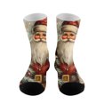 thumbnail image 4 of FAIOROI Christmas Socks for Women Cute Vintage Xmas Print Mid Calf Crew Sock Soft Cozy Festive Holiday Novelty, 4 of 6