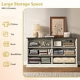 thumbnail image 6 of YouTrend 6 Drawer Dresser,Farmhouse Chest of Drawers for Bedroom with Metal Handles,Large Wood Drawer Organizer 55" Wide TV Stand for Living Room,Hallway,White, 6 of 8