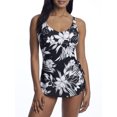 thumbnail image 1 of Roxanne Womens Monotone Flower Sarong One-Piece C-DD Cups Style-E24410 Swimsuit, 1 of 2