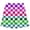 czb# Dark Purple227, variant on CUZIBR Boys Shorts Rainbow Color Checkerboard Print Athletic Beach Casual Elastic Waist Loose Lightweight Sport Short Pants For Boys Summer Fashionable Holiday Daily Wear,Dark Purple,3-4 Years