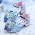 thumbnail image 1 of Sandalias de Disney para niñas, zapatos de princesa Elsa Frozen 2, zapatos de cristal para niñas pequeñas, zapatos de tacón alto para niños, zapatos de princesa para pasarela, 25 plantillas de 16,5 CM Gao Jinjia LED, 1 of 2