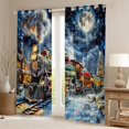thumbnail image 2 of Manfei Vintage Train Blackout Curtains Set of 2 (52x84 Each),Merry Christmas Window Curtains,Steam Engine Curtains and Drapes For Teens,Luxury Bedroom Decor, 2 of 6