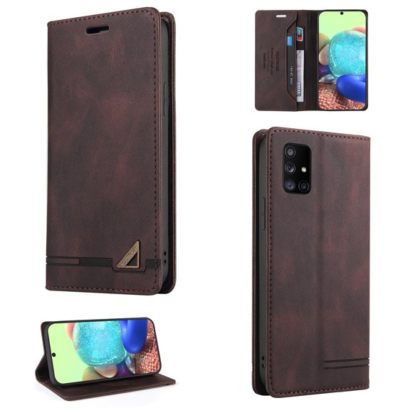 Allytech Wallet Cover for Samsung A71 Case 4G, Shockproof PU Leather Kickstand Wallet Card RFID Blocking Magnetic Folio Holder, Book Style Anti-Scratch Phone Case For Samsung Galaxy A71 4G,Brown