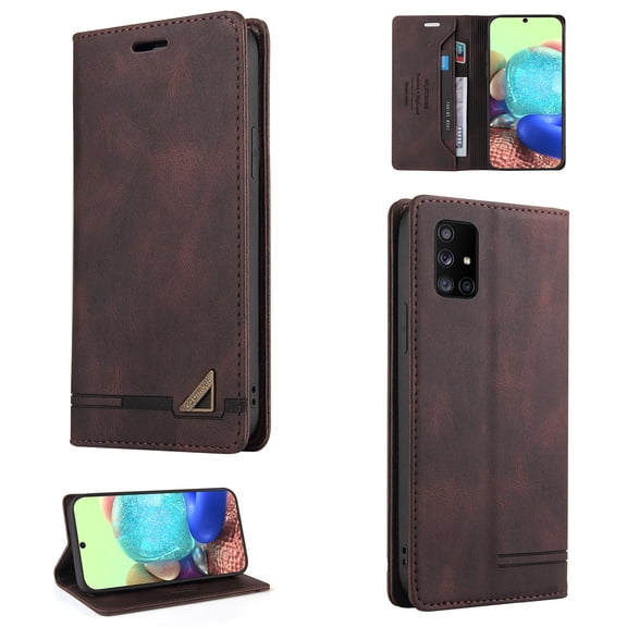 Allytech Wallet Cover for Samsung A71 Case 4G, Shockproof PU Leather Kickstand Wallet Card RFID Blocking Magnetic Folio Holder, Book Style Anti-Scratch Phone Case For Samsung Galaxy A71 4G,Brown