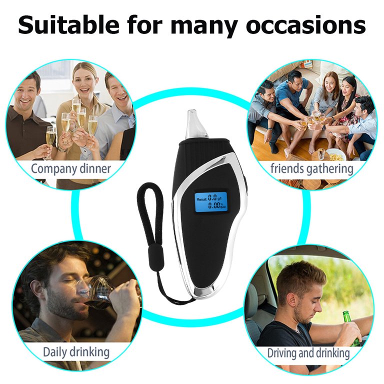 GREENWON Battery Powered Breathalyzer Keychain Digital Alcohol Tester  Detector Breath Analyzer Audible Alert Portable with LCD Display and  Replacement