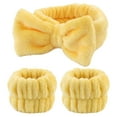 thumbnail image 2 of Fiudx Bandas de Muñecas, Corales de Vellón Coral, Bandas de Cabello de Franela Suave, Ideales de Lavado Facial y Yoga, Artículos Esenciales Diarios de Niñas, Juego Reutilizable de 3 Piezas, 2 of 2