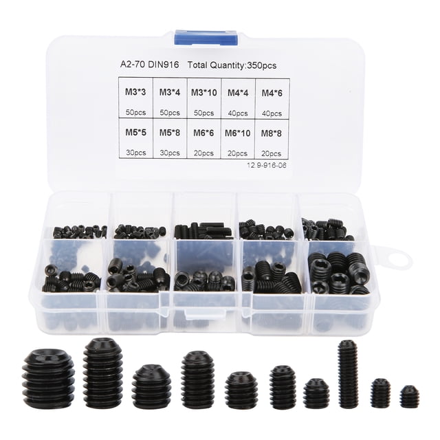 350Pcs Concave Fin Serrage Ensemble 12,9 Qualité Haute Résistance en Acier Allié Fixation M3-M8