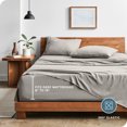 thumbnail image 3 of Bare Home Ensemble de Draps Lavés - Premium 1800 Collection - Poche Profonde - 3 Pcs - Très Grand Simple, Brouillard, 3 of 6