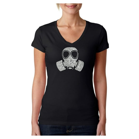 LA Pop Art Women's Word Art V-Neck T-Shirt - SLANG TERM FOR "FART"