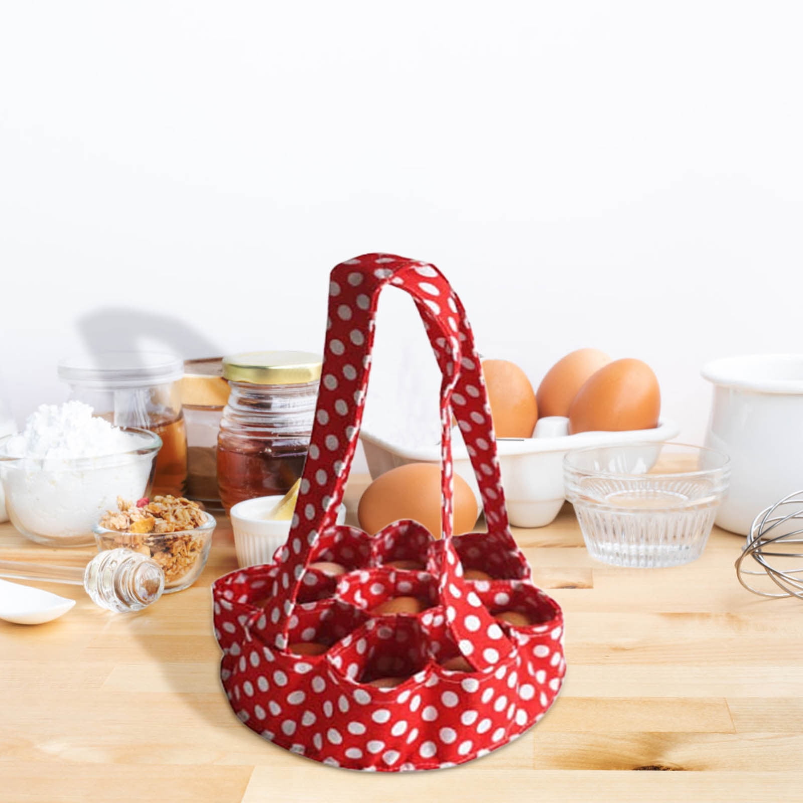 Yannianjz Easter Egg Collection Basket, Reusable Durable Farm Chicken Egg Gathering Bag with 7 Bags, Egg Collection Basket for Chicken Coop, Garden, Warehouse