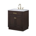 thumbnail image 3 of Water Creation Chestnut 30" Wood Single Bathroom Vanity in Brown/Satin Gold, 3 of 10