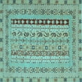 thumbnail image 1 of Ahgly Company Indoor Square Persian Light Blue Traditional Area Rugs, 4' Square, 1 of 4
