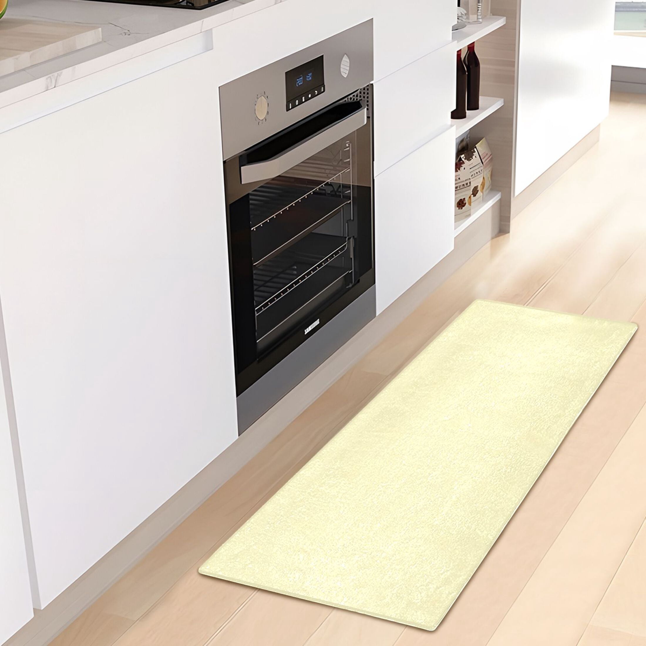 Pale Yellow Bath Mat 39x20 Non-Slip Bathroom Rugs Absorbent Soft Plush Quick Dry for Tub Shower Kitchen Home Decor