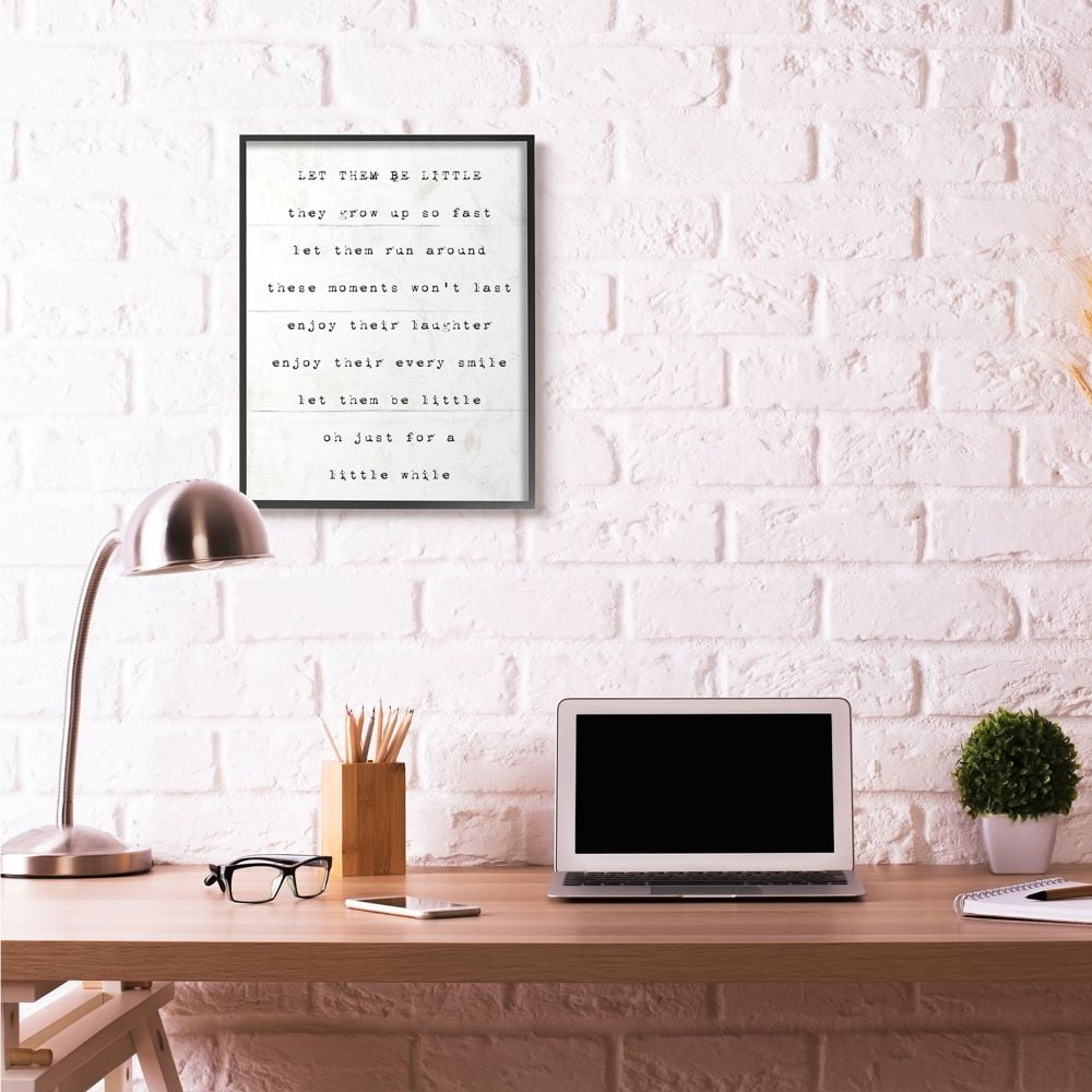 Let Them Be Little Kids Inspirational Word Design XXL Framed Giclee Texturized Art by Daphne Polselli