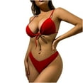 thumbnail image 2 of KIHOUT Womens Swimwear Plus Size Womens' Summer Solid Color Swimwear Two-piece Slim Swimsuit Bikini Straped Swimsuits Discount, 2 of 7