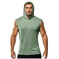 thumbnail image 2 of LODIENY Men's Workout Hooded Tank Tops Bodybuilding Muscle Cut Off T Shirt Trendy Solid Color Regular Fit Casual Sleeveless Gym Hoodies Vest Army Green XXL, 2 of 6