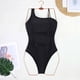 thumbnail image 3 of Trajes de baño de una pieza para mujer, traje de baño de bikini con tirantes y espalda descubierta de color liso para mujer, 3 of 5